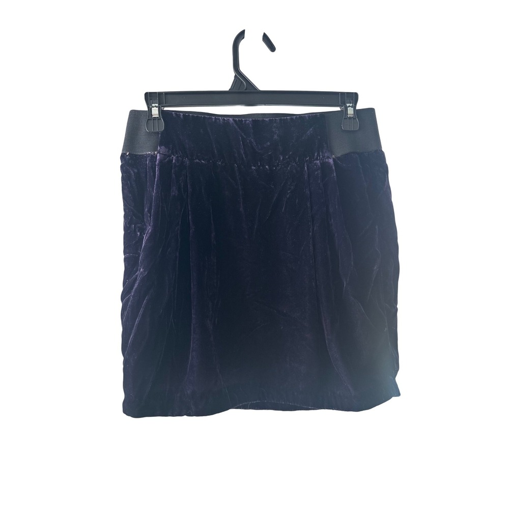 Charlotte Russe Purple Crushed Velvet Y2K Mini Skirt Elastic Waist Size M